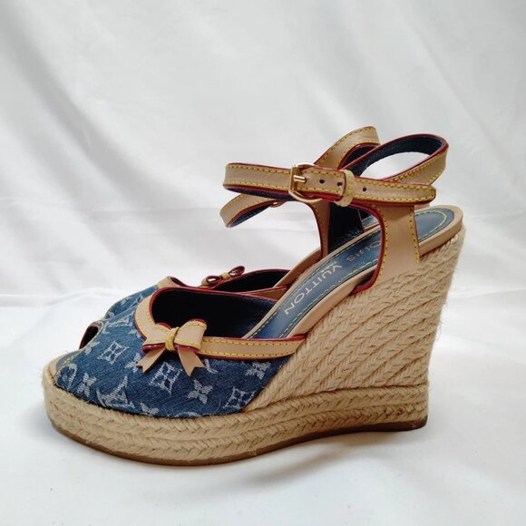 Louis Vuitton Sandals Women Blue Cotton 499-071425 - Picture 3 of 9